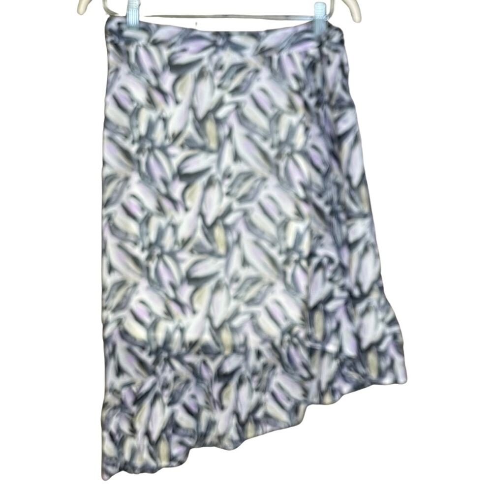Massimo asymmetrical skirt watercolor lightweight flowy lined floral size Large